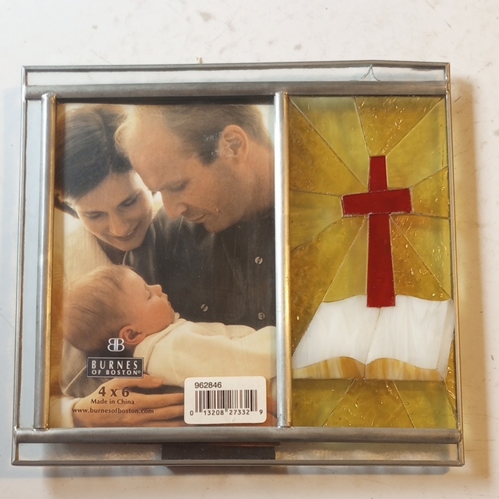 Burnes of Boston Stained Glass Christian Catholic Religious Tabletop 4 x 6 Frame